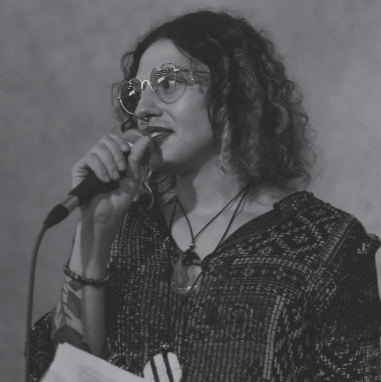 Black and white picture of Kay Escobar